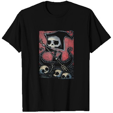 Discover Grim Reaper Sailing Boat Death occult japanese aesthetic alt T-Shirts