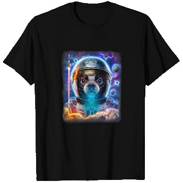 Discover Astronauts Bull Dog on Space Shuttle to Explore the Universe T-Shirts