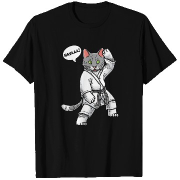 Discover Karate Cat Black Belt Martial Art Training Taekwondo T-Shirts