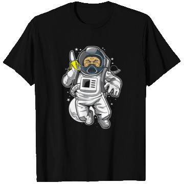 Discover Astronauts Chimpazee astronaut with banana T-Shirts