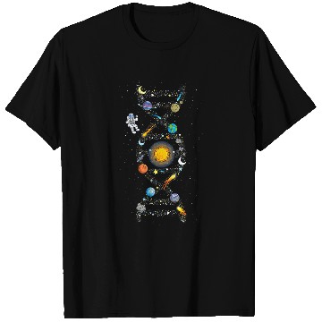 Discover Astronauts Solar System DNA Space Planets Science Universe Astronaut T-Shirts