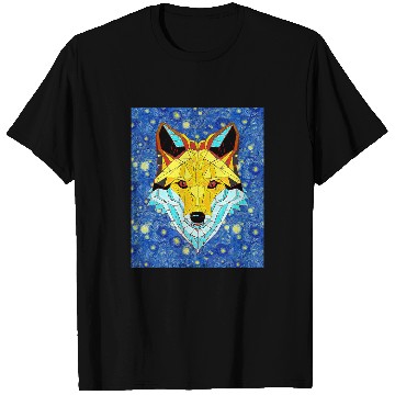 Discover Fox Lover Starry Night Animal Face Mandala Fox T-Shirts
