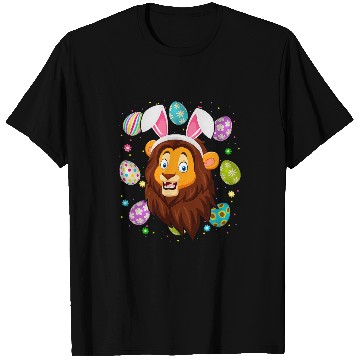 Discover Lion Gift Funny Easter Egg Lover Bunny Ear Lion Face Easter Sunday T-Shirts