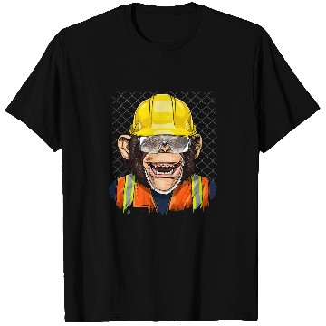 Discover Chimpanzee Construction Worker Great Ape Chimp Primate 210 T-Shirts
