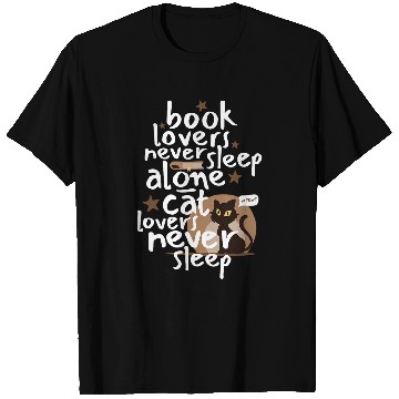Discover Book and Cat Lovers Sleep Funny T-Shirts