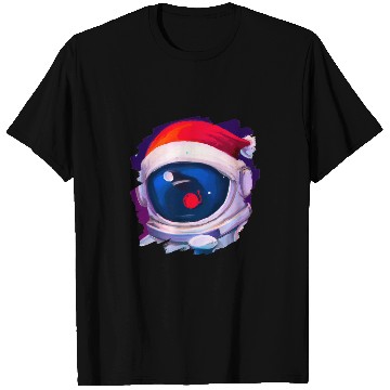 Discover Astronauts Wearing Santa Claus Hat Space Christmas T-Shirts