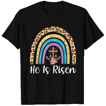 Discover Christian He Is Risen Rainbow Christian Happy Easter Jesus315 Christ T-Shirts