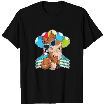 Discover Fox Lover Funny Party Cake Cool Sunglasses Party Animal Forest Fox T-Shirts