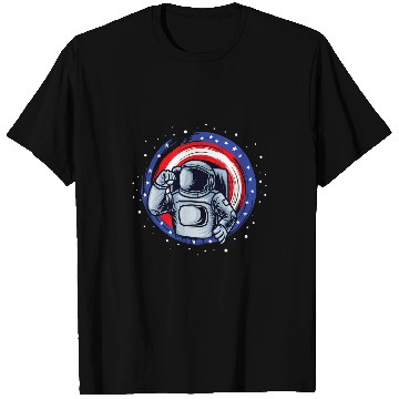 Discover Astronauts Funny Spaceman July 4th With Flag Astronaut T-Shirts
