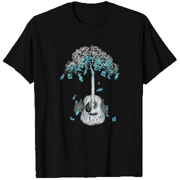 Discover Guitarist Acoustic Guitar Tree of Life Guitar Player Nature T-Shirts