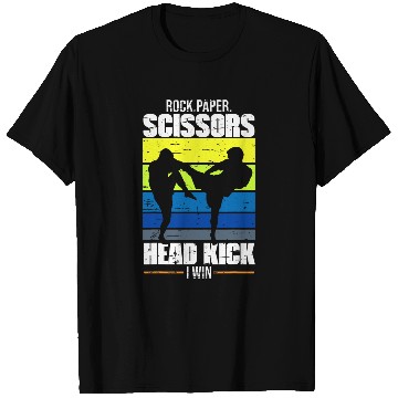 Discover Rock Paper Scissors Head Kick I Win Martial Arts Taekwondo 4 T-Shirts