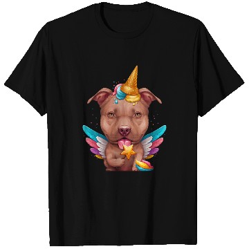 Discover Chocolate Pit Bull Terrier Ice Cream Unicorn T-Shirts