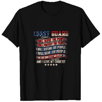 Discover Coast Guard I Will Serve Protect Defend Save The People 24 T-Shirts