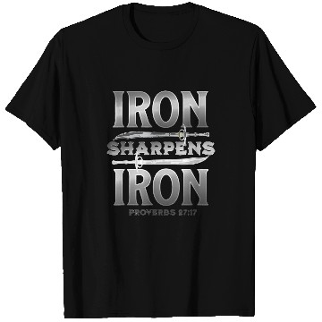 Discover IRON SHARPENS IRON Proverbs 2717 Scripture Bible Verse T-Shirts