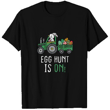 Discover Tractor driving Egg Hunt Is On Tractor Easter Eggs Cute Bunny Rabbit Truck T-Shirts