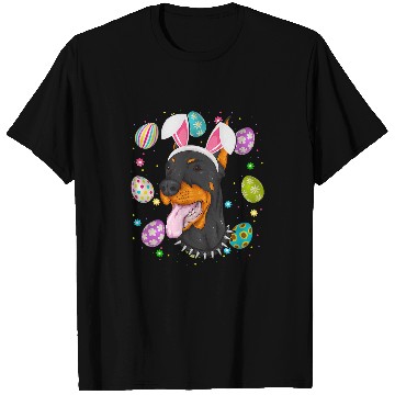 Discover Dog Doberman Easter Egg Lover Bunny Ear Doberman Dog Face Easter Sunday T-Shirts