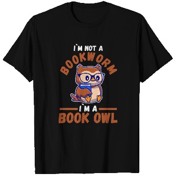 Discover Bookworm Owl Reading Book Reader T-Shirts