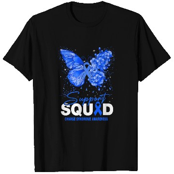 Discover Charge Syndromes Warrior Support Squad Butterfly T-Shirts