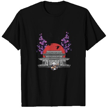 Discover Funny Bear Sakura Tree Panda Bear Japanese Temple Cherry Flower Tree Cute Bears T-Shirts