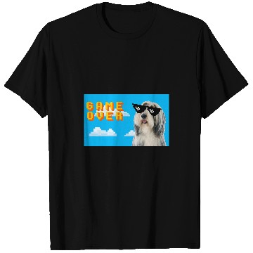 Discover 8Bit Game Over Bearded Collie T-Shirts
