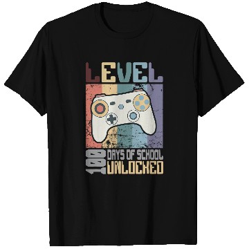 Discover Level 100 Days Of School Unlocked Game Console Kids T-Shirts
