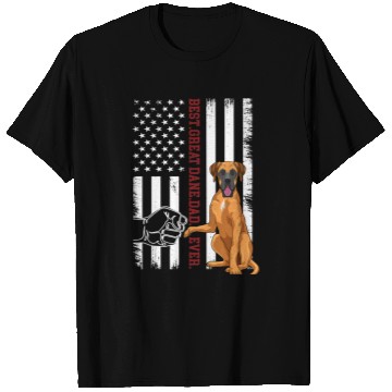 Discover Dog Great Dane Dad Dog Apparel American Flag for Men T-Shirts