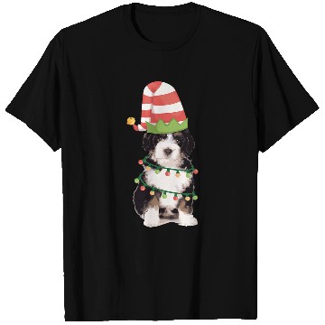 Discover Bernedoodle Puppy Christmas Elf Dog T-Shirts