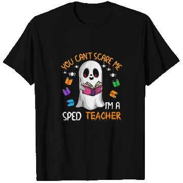 Discover You Cant Scare Me Im A Sped Teacher Halloween ghosts reading T-Shirts