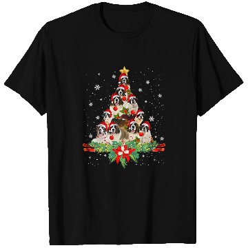 Discover Dog Saint Bernard Christmas Tree 2Dog Owner Gift T-Shirts