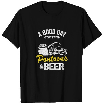 Discover A Good Day Starts With Pontoons Beer Pontoon Captain 2 T-Shirts