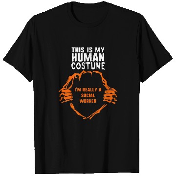 Discover This My Human Costume Im Really A Social Worker Halloween T-Shirts