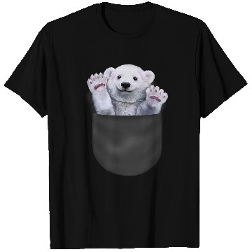 Discover Funny Bear Cute Polar Bear in Pocket Cute Bears T-Shirts