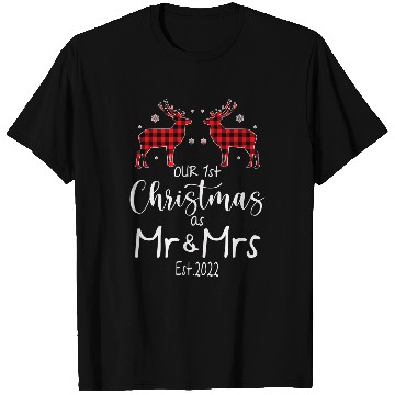 Discover Couple Wife Husband Our First Christmas As Mr Mrs 2022 343 T-Shirts