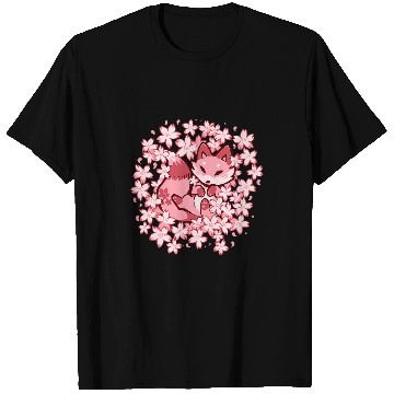 Discover Fox Lover Cherry Blossom Fox Cute Pink Fox T-Shirts