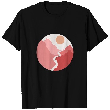 Discover Abstract Light Pink Pastel Red Minimalist Boho Landscape T-Shirts