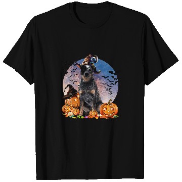 Discover Dog Halloween Heeler Jack O Lantern Pumpkin Moon 54 T-Shirts