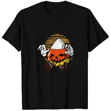 Discover Funny Halloween candy corn illustration T-Shirts