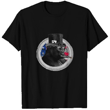 Discover Alpha Silverback GORILLA Steampunk Pokers face Art Design T-Shirts