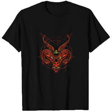 Discover Devil Goats Head Horns Satanic Occult Horror Halloween Art T-Shirts