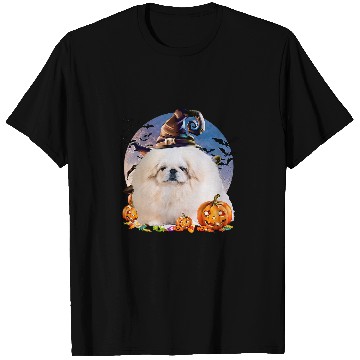 Discover Dog Halloween Pekingese Jack O Lantern Pumpkin Moon 55 T-Shirts