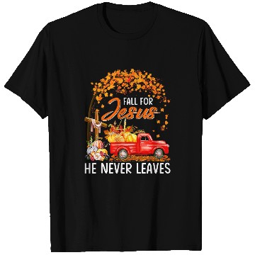 Discover Christian Fall Vibes Fall For Jesus He Never Leaves Pumpkins 111 Bibble Jesus Christ T-Shirts