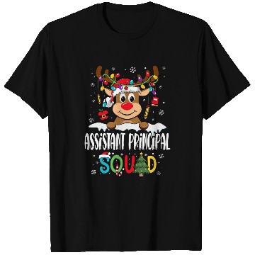 Discover Assistant Principal Squad Reindeer School Worker Christmas T-Shirts