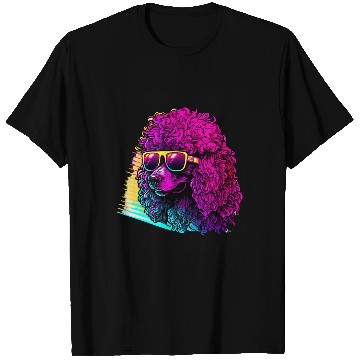 Discover Poodles 80s Synthwave with Poodle Retrowave Poodle dog T-Shirts