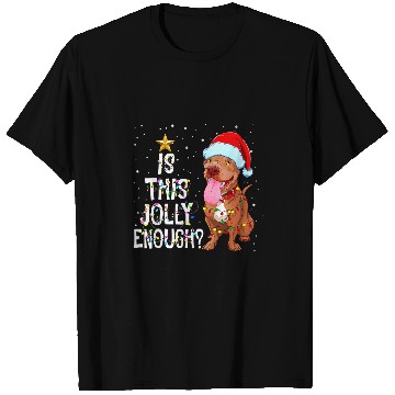 Discover Bully Dog Merry Christmas Pitbull Is this Jolly Enough santa Pitbull 250 Pitbull Dog T-Shirts