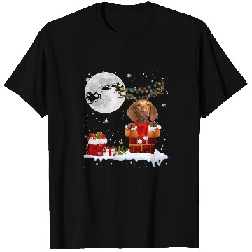 Discover Dog Vizsla Chimney Ugly Christmas Lights xmass Pajamas T-Shirts