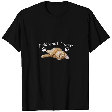 Discover I do what I want Cat and paw prints T-Shirts