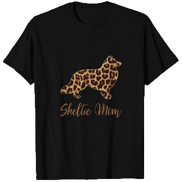 Discover Dog Shetland Sheltie Mom Sheltie Mom Gift Leopard Print Sheltie T-Shirts