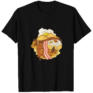 Discover Food Landscape Bacon Egg Waffle T-Shirts