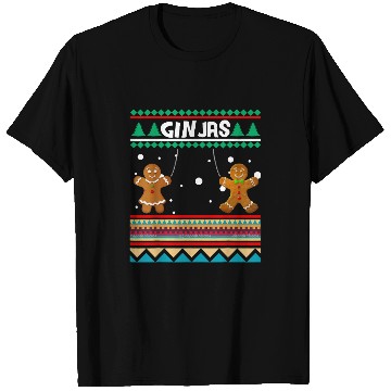 Discover Ginjas Gingerbread Man Ninjas Kung Fu Christmas Ninja Bread T-Shirts