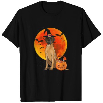 Discover Dog Great Dane Halloween Brown Great Dane Jack O Lantern Pumpkin T-Shirts